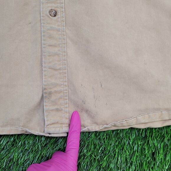 Vintage 90s Carhartt Button Shirt 2XL 28x33 Baggy - Picture 2 of 16